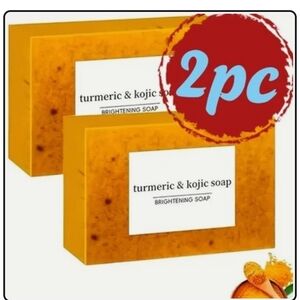 2-Pack Turmeric Glow Soap Bar - Lemon & Kojic Acid, Removing Dark Spots